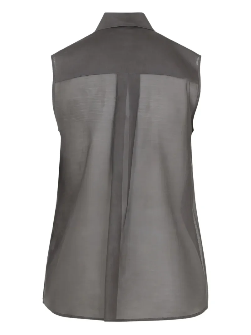 Alternative view of Top PESERICO Draped-Detail Sleeveless maro