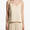 Top Peserico Embellished Straps Sleeveless alb