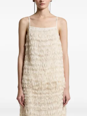 Top Peserico Fringed Sleeveless alb
