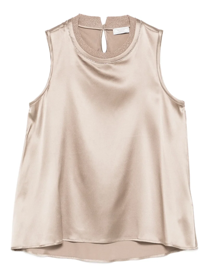 Top Peserico Keyhole-Detail maro