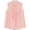 Top Peserico Ruffled-Detail Sleeveless roz
