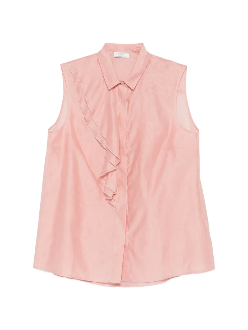 Top Peserico Ruffled-Detail Sleeveless roz