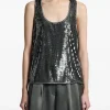 Top Peserico Sequin-Embellished gri