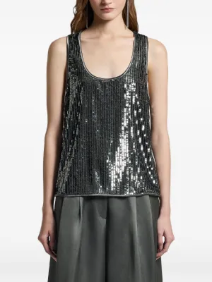 Top Peserico Sequin-Embellished gri