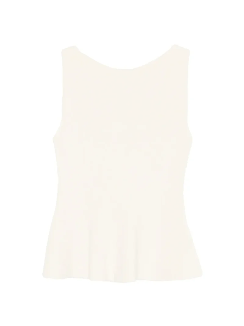 Top Rohe Ribbed-Knit Peplum bej