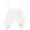 Top Self-Portrait Lace Tie-Strap alb