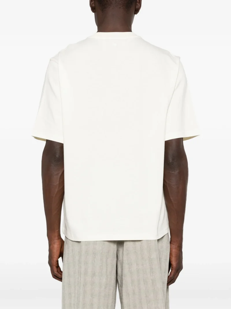 Alternative view of Tricou Ami Paris Logo-Print Striped-Patch alb