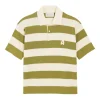 Tricou AMI Paris Striped Logo Polo verde