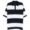 Tricou Juun.J Buttoned Striped Polo alb