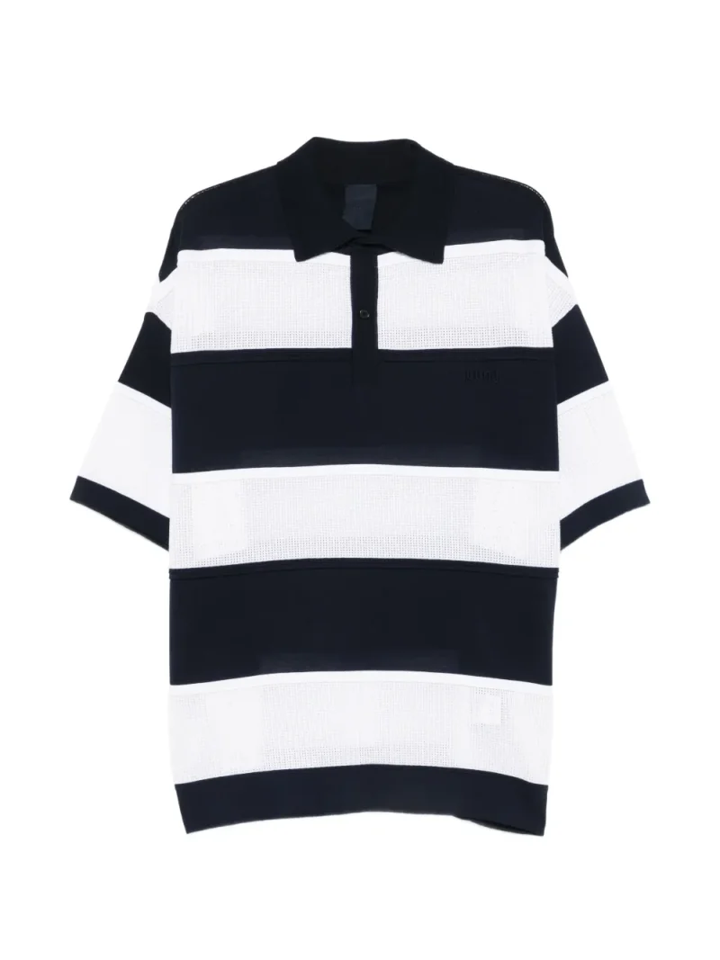 Tricou Juun.J Buttoned Striped Polo alb