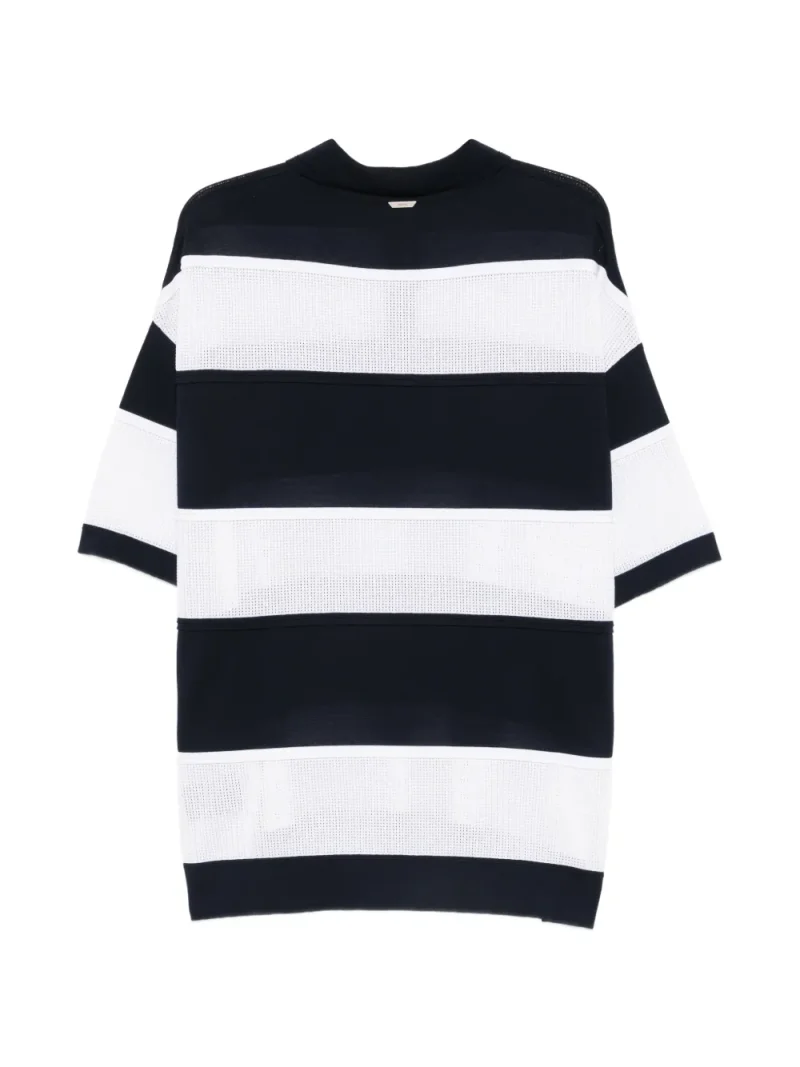 Alternative view of Tricou Juun.J Buttoned Striped Polo alb