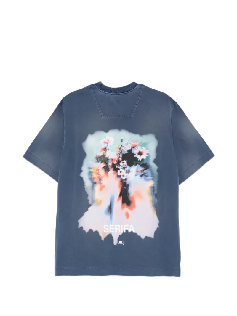 Alternative view of Tricou Juun.J Floral Print albastru