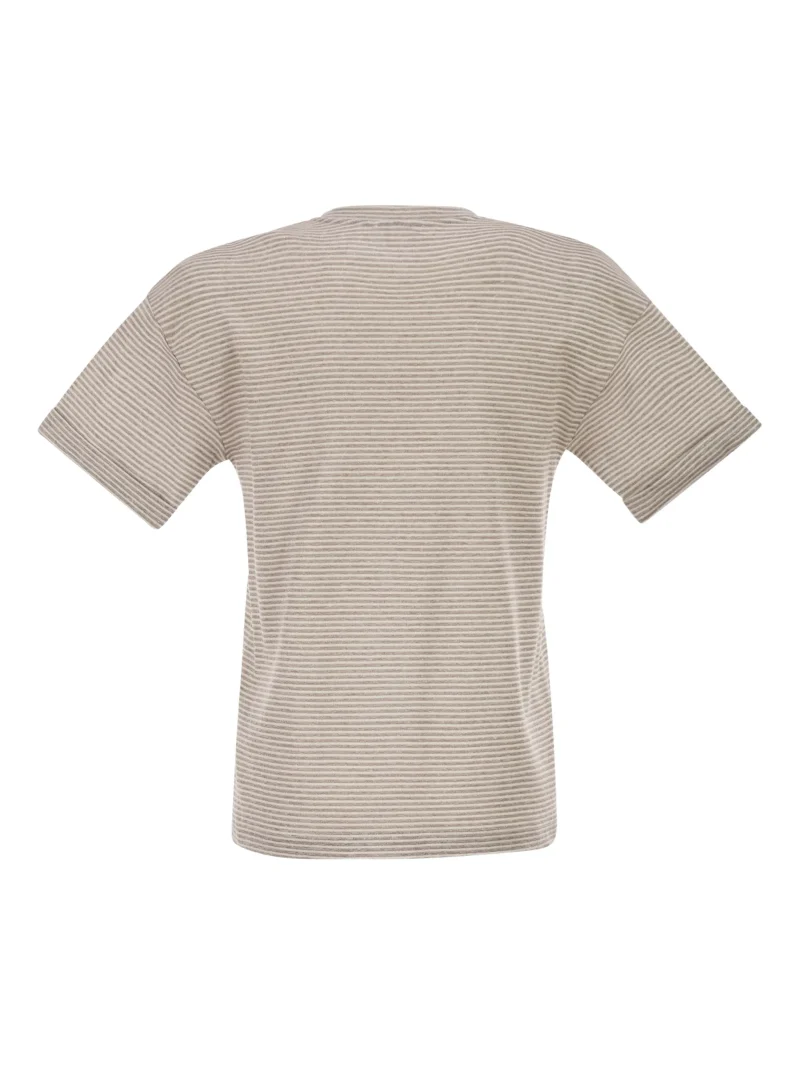 Alternative view of Tricou Peserico Striped Crew-Neck bej