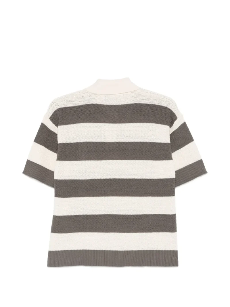 Alternative view of Tricou polo AMI Paris Striped Heart Polo gri