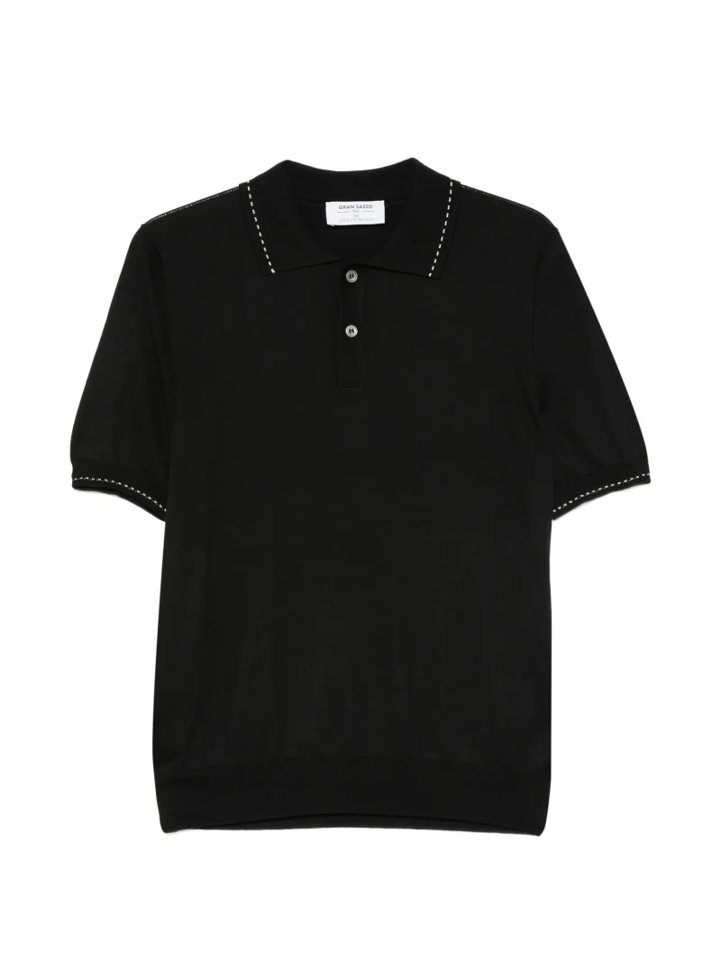 Tricou polo Gran Sasso Embroidered-trim negru