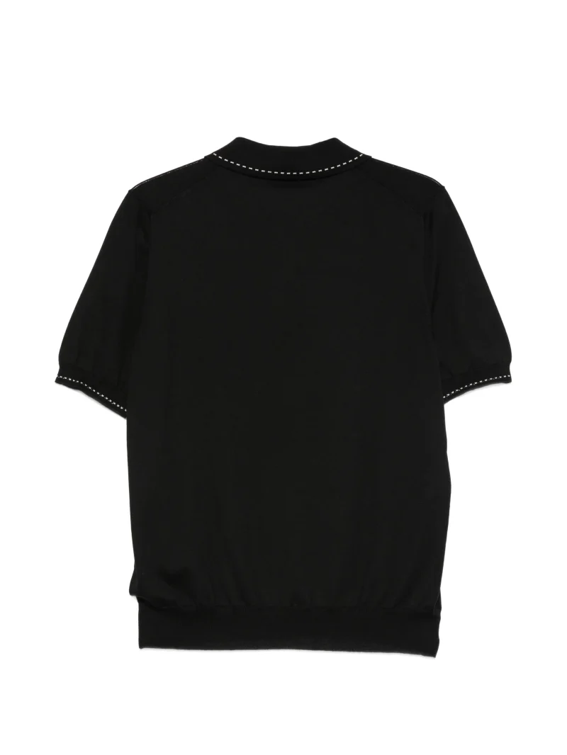 Alternative view of Tricou polo Gran Sasso Embroidered-trim negru