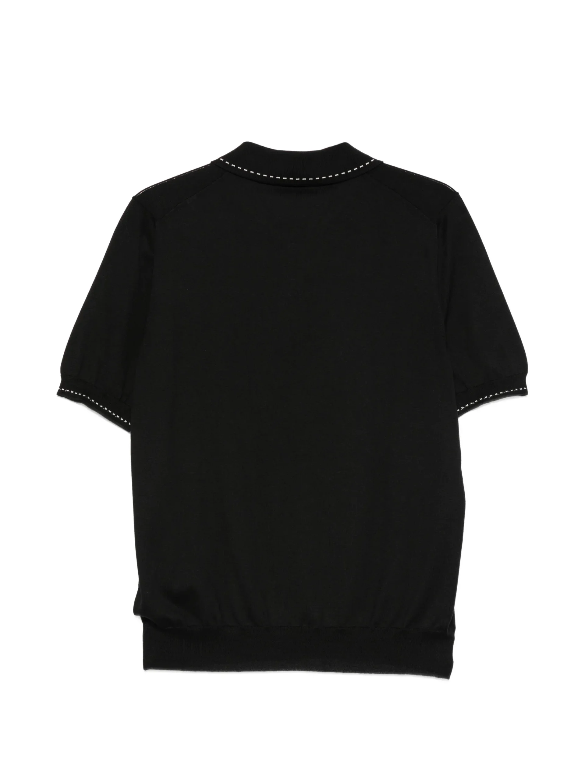 Tricou polo Gran Sasso Embroidered-trim negru - imagine 2
