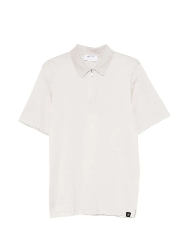 Tricou polo Gran Sasso Zip-Fastening Polo bej