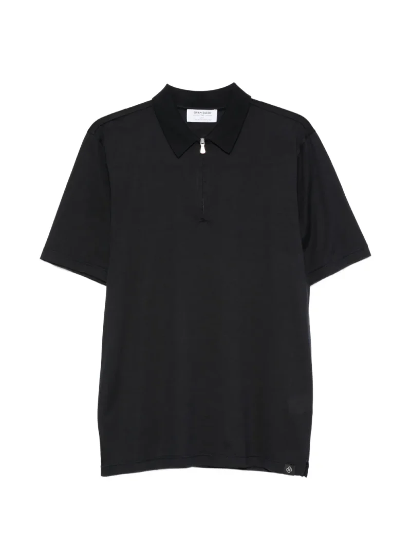 Tricou polo Gran Sasso Zip-Fastening Polo negru