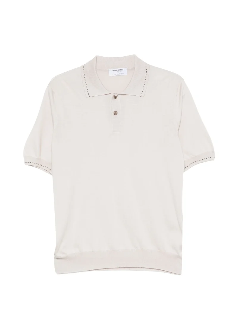 Tricou polo Gran Sasso Embroidered-trim bej