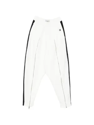 Pantaloni Coperni Zip-Embellished Stripe alb