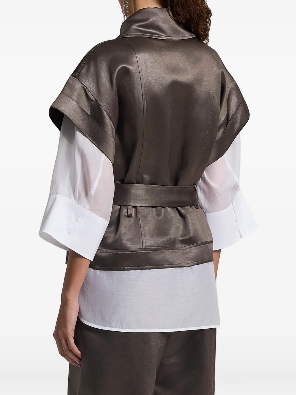 Vesta Peserico Belted Zip-Up maro - imagine 2