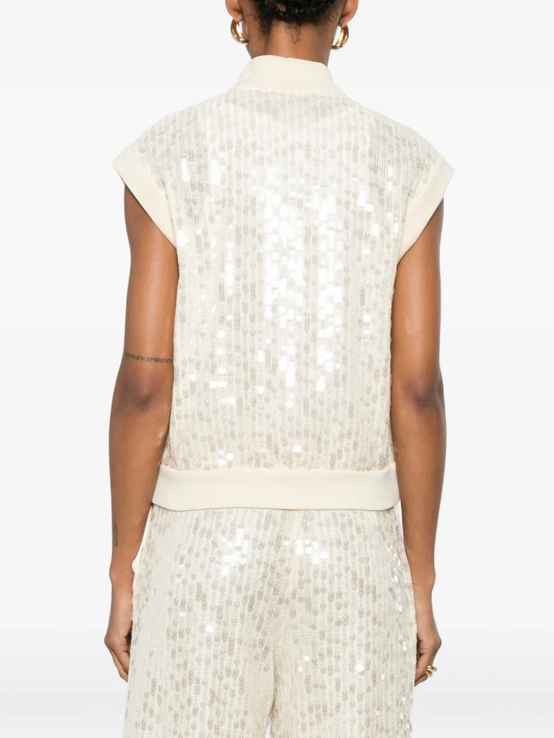 Alternative view of Vesta Peserico Sequin-Embellished Zip-Fastening bej