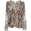 Bluza Camilla leopard-print crystal-embellished maro