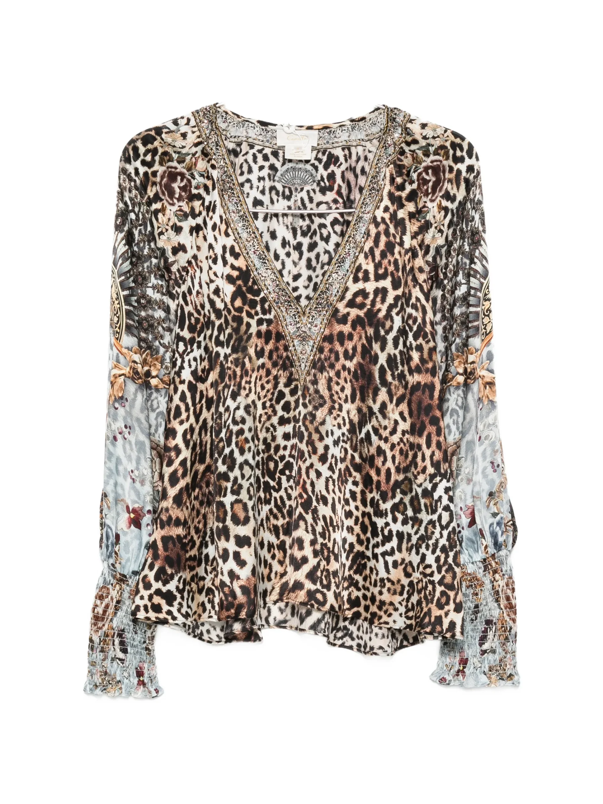 Bluza Camilla leopard-print crystal-embellished maro