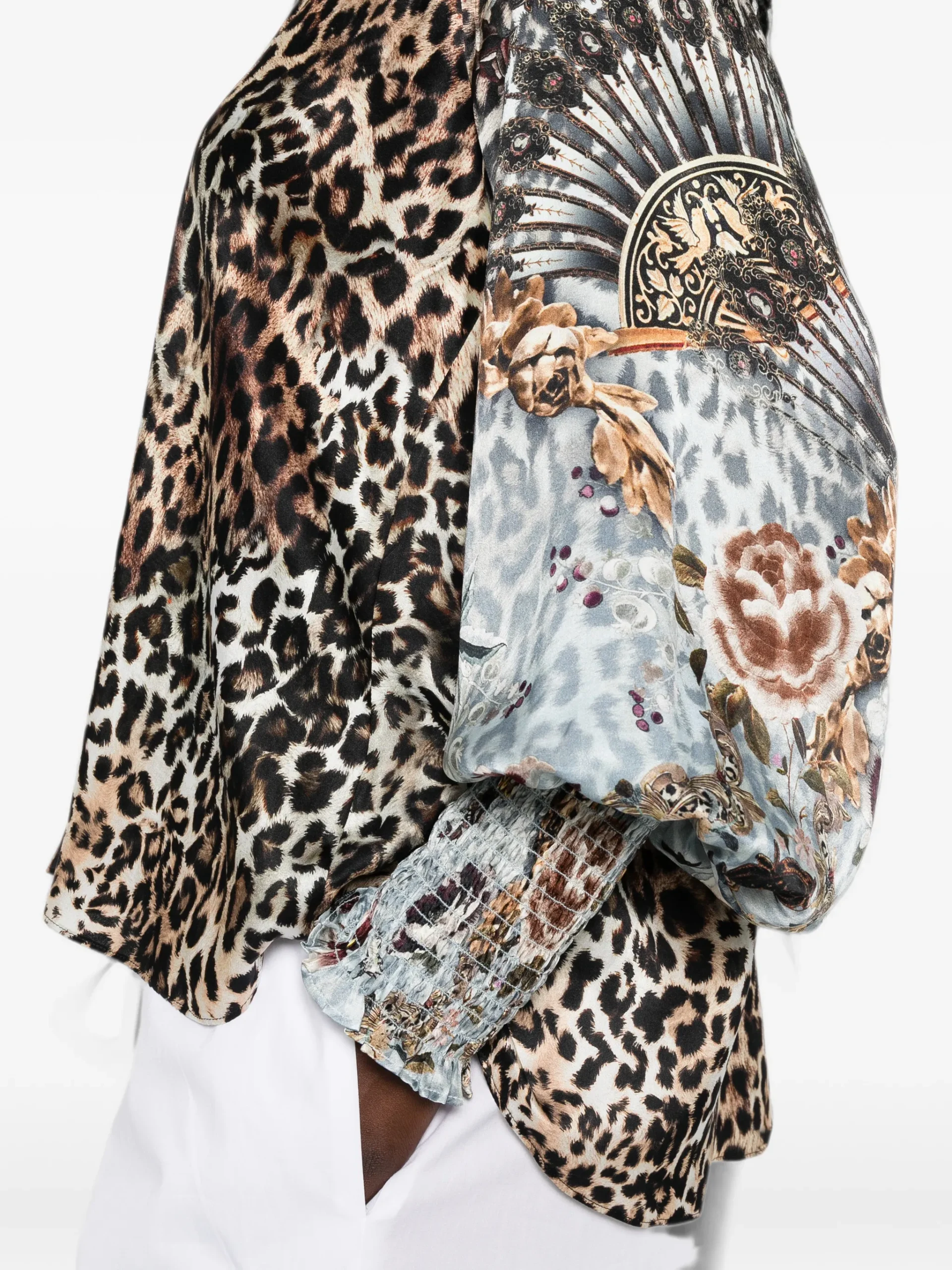 Bluza Camilla leopard-print crystal-embellished maro - imagine 3