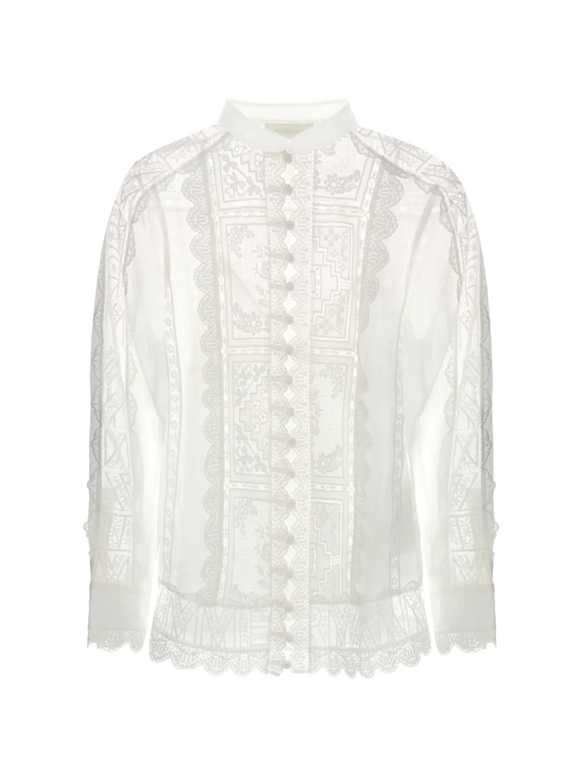 Camasa ZIMMERMANN Aster lace-panelled alb