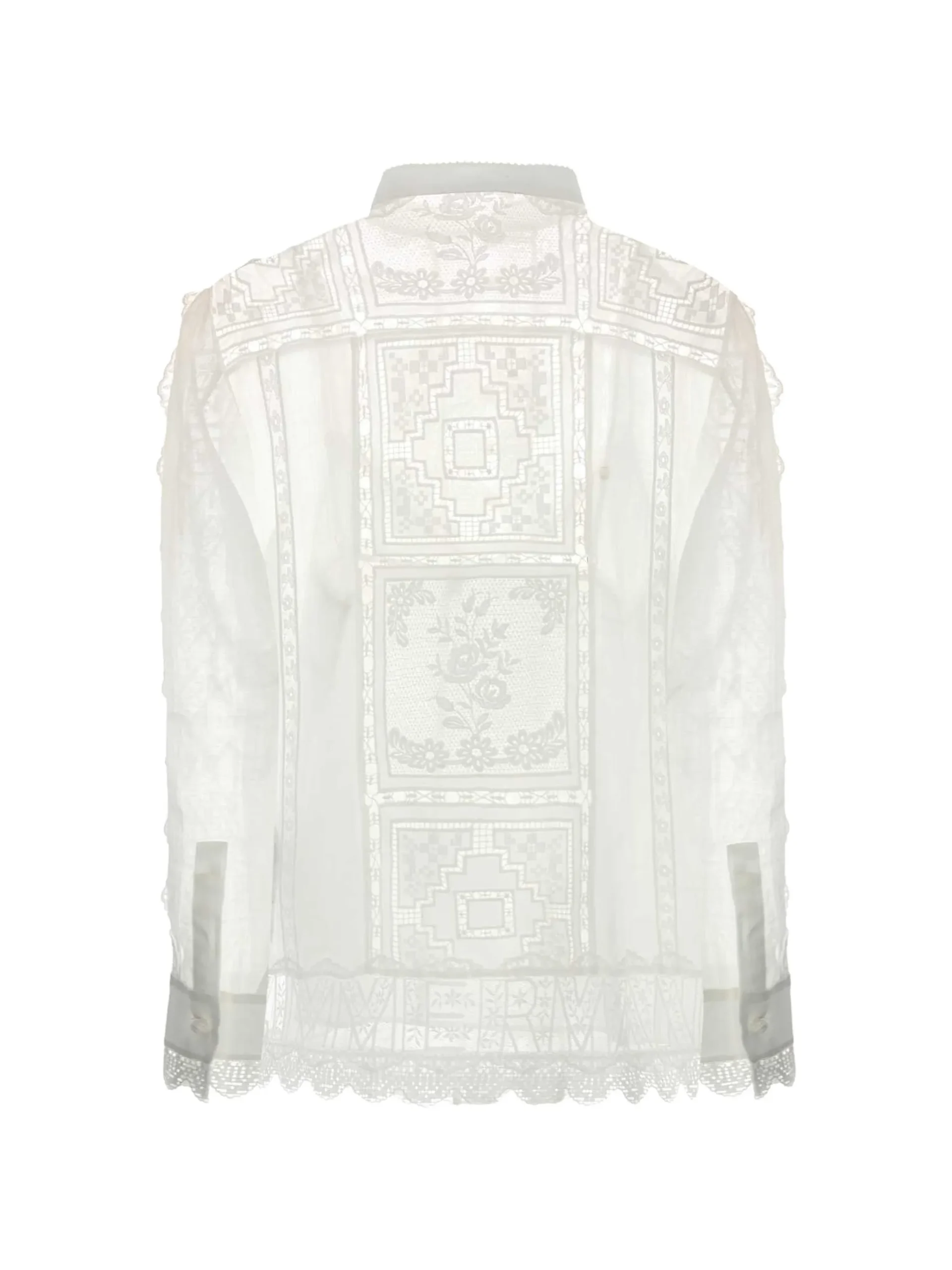 Camasa ZIMMERMANN Aster lace-panelled alb - imagine 2