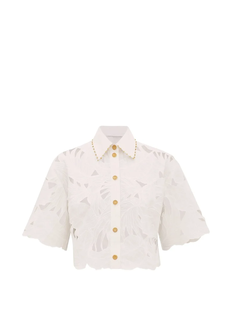 Camasa Zimmermann Mahon embroidered cropped alb