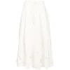 Fusta midi Zimmermann Mahon embroidered alb