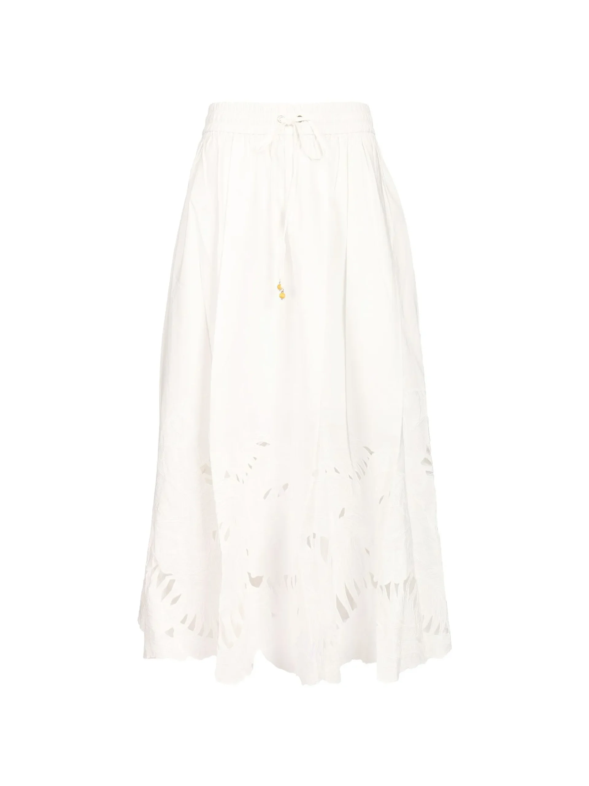 Fusta midi Zimmermann Mahon embroidered alb