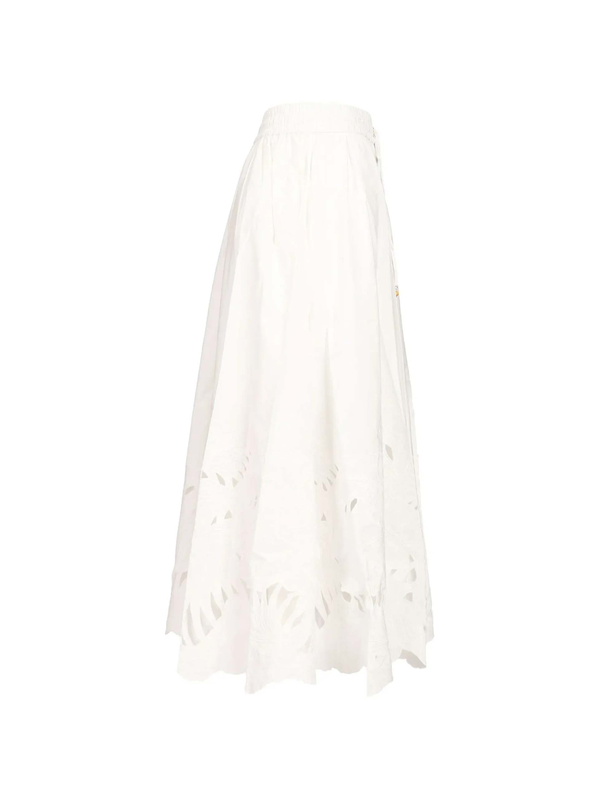 Fusta midi Zimmermann Mahon embroidered alb - imagine 4