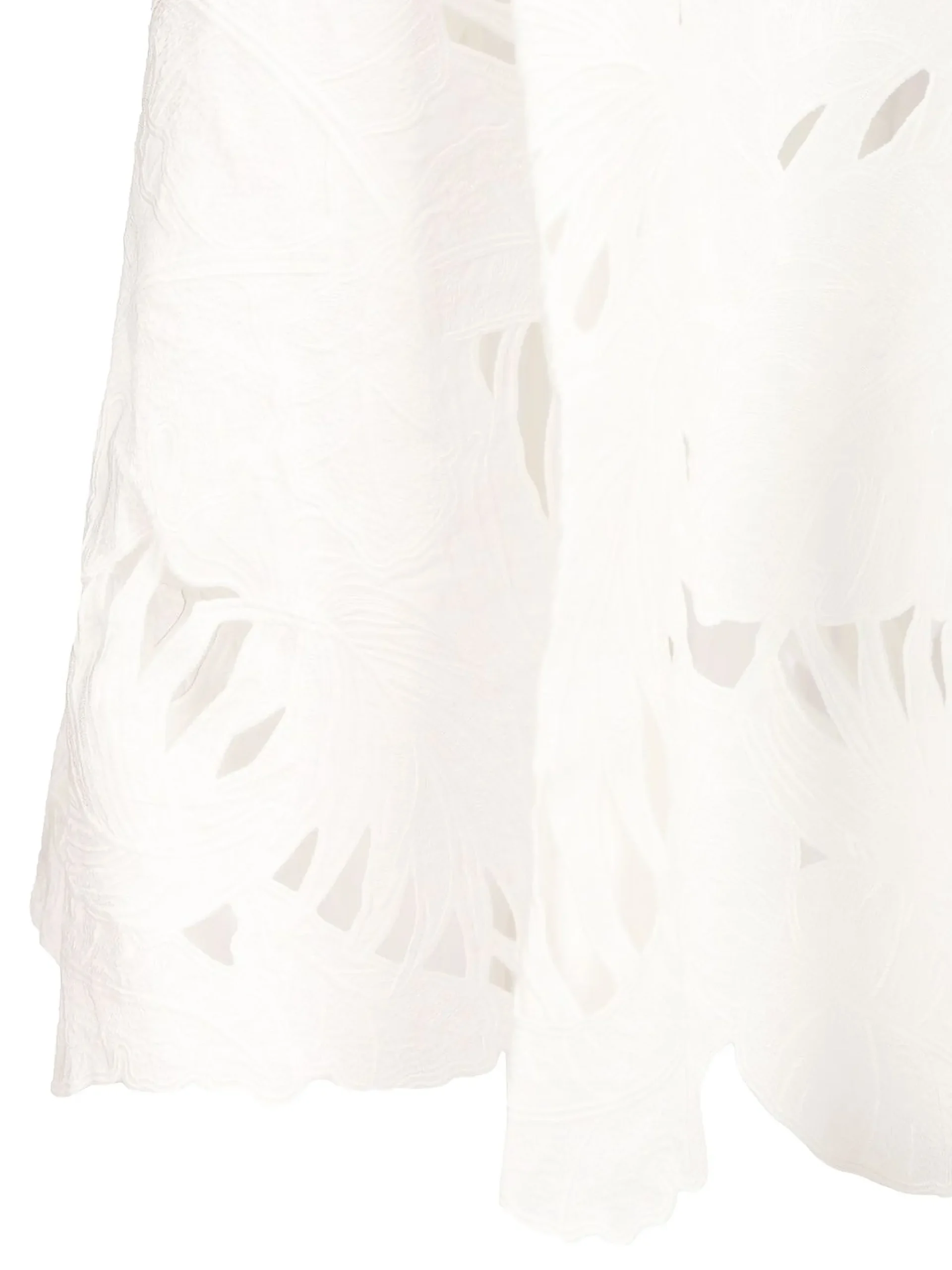 Fusta midi Zimmermann Mahon embroidered alb - imagine 3
