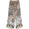 Pantaloni Camilla crystal-embellished palazzo maro