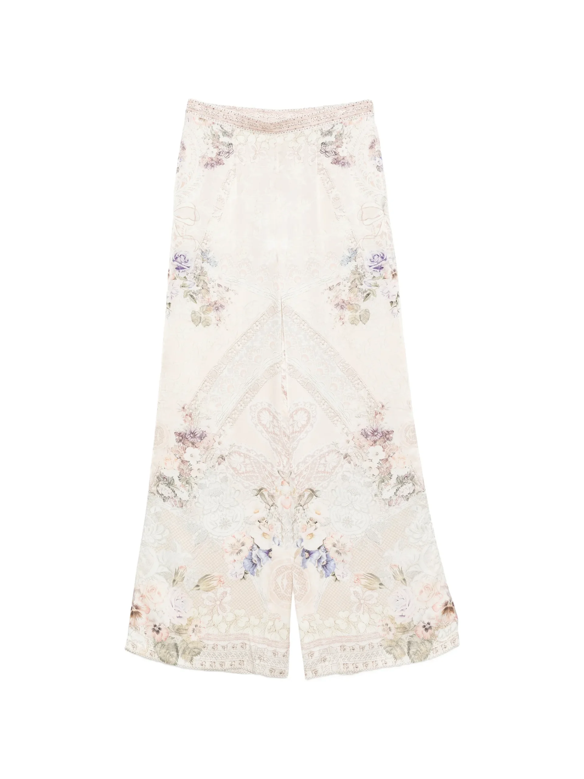 Pantaloni Camilla floral-print wide-leg palazzo multicolor