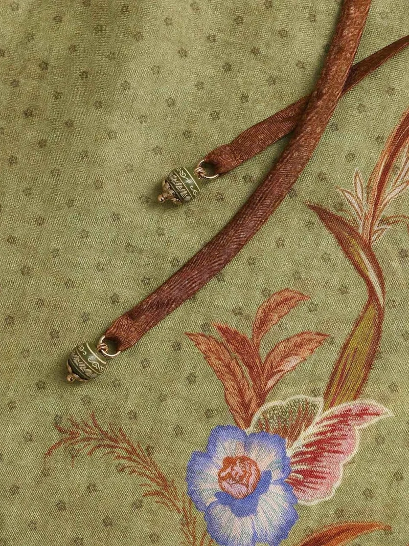 Alternative view of Pantaloni Zimmermann Indra floral-print khaki