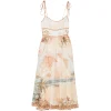 Rochie ZIMMERMANN map-print tie-strap multicolor