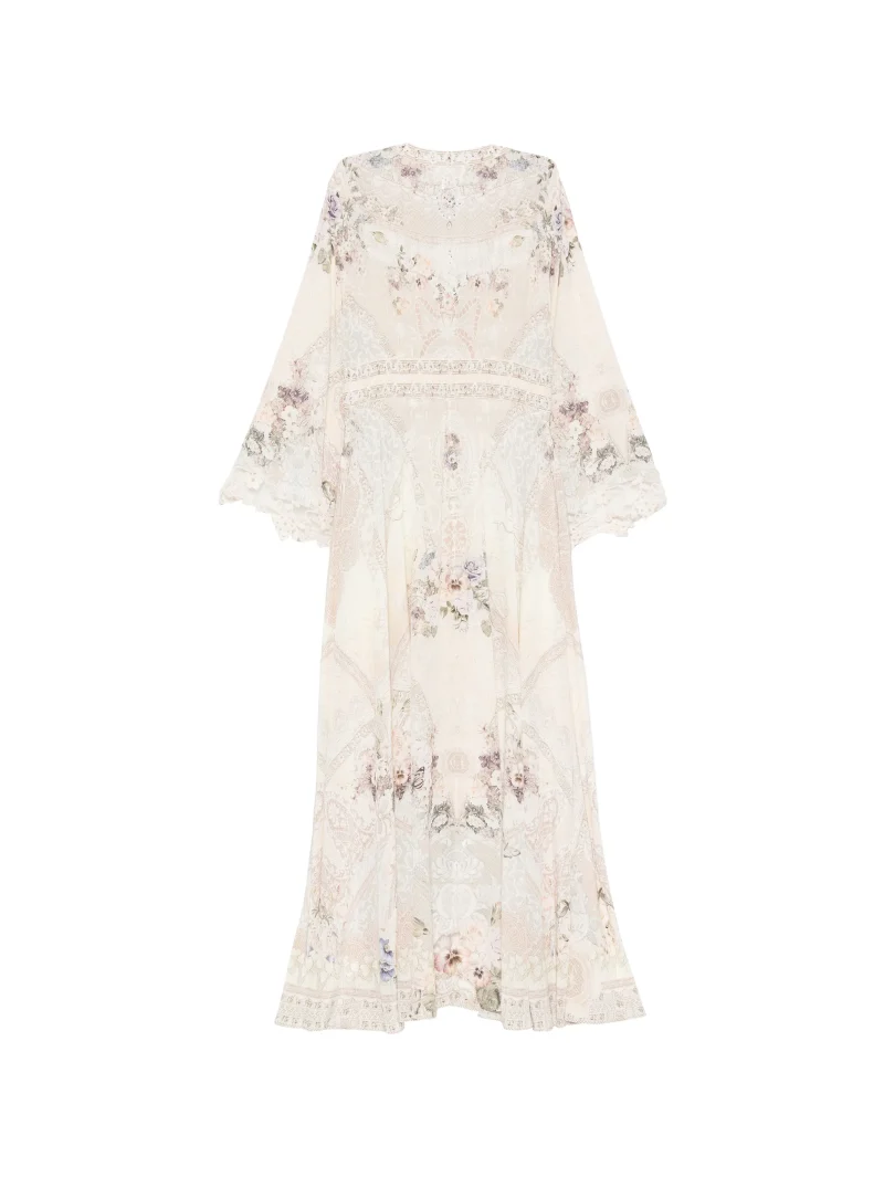 Alternative view of Rochie maxi Camilla crystal-embellished floral-print crem