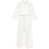 Rochie maxi ZIMMERMANN Indra embroidered lace-trim alb