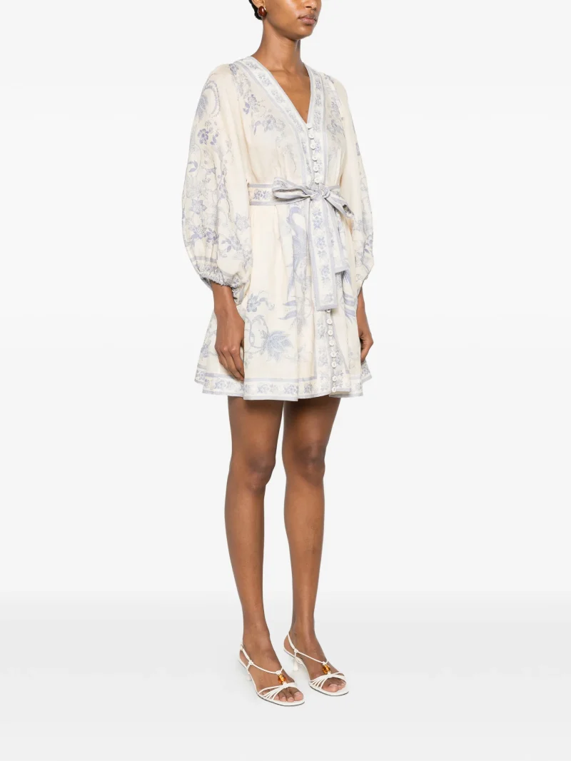 Alternative view of Rochie mini ZIMMERMANN Indra floral-print multicolor