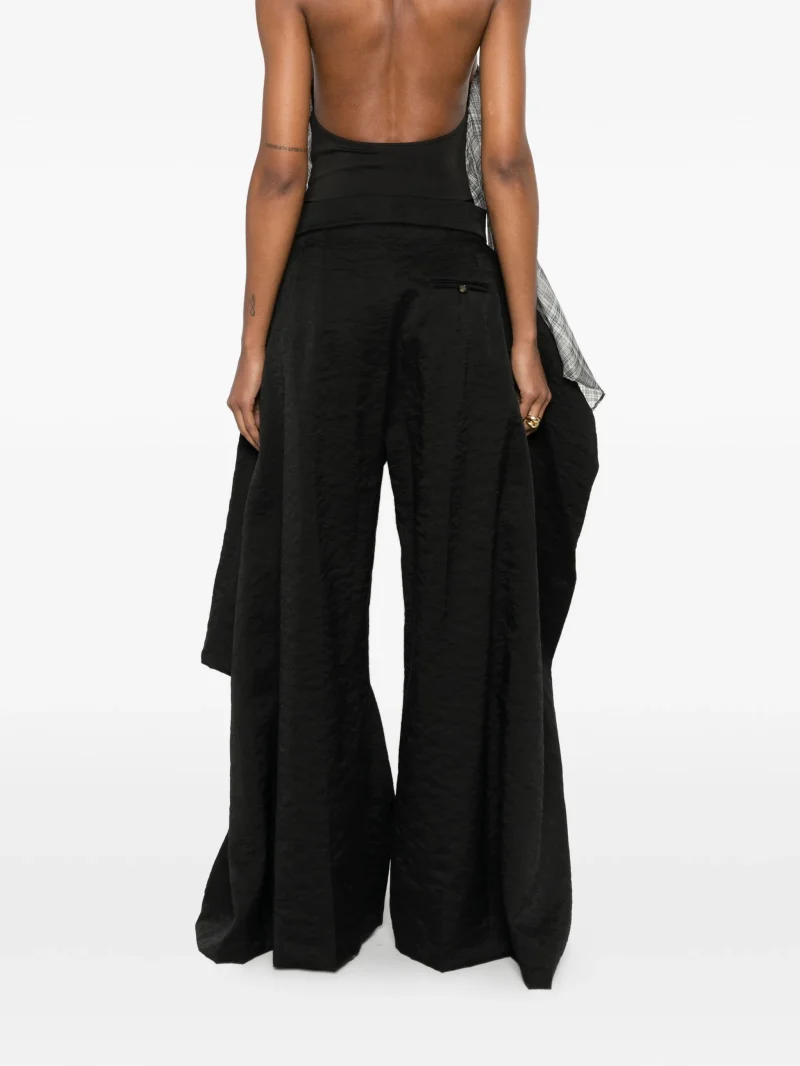 Alternative view of Pantaloni A.W.A.K.E. Mode Pocket Draped Palazzo negru
