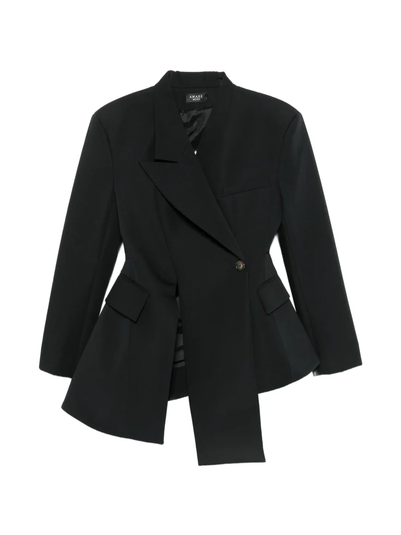 Sacou A.W.A.K.E. Mode Asymmetric-Hem Single-Breasted negru