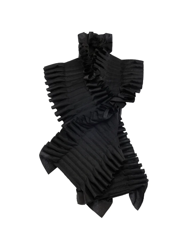 Top A.W.A.K.E. Mode Ruffled negru