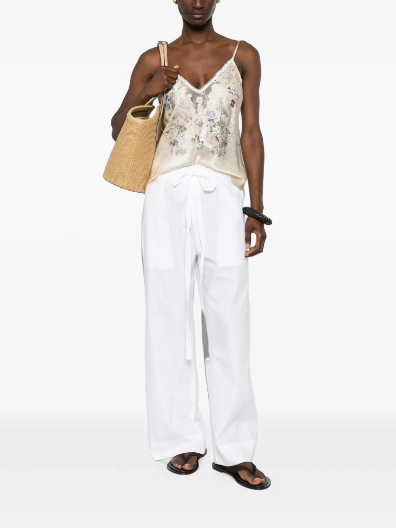 Alternative view of Top Camilla floral-print lace-trim tank bej