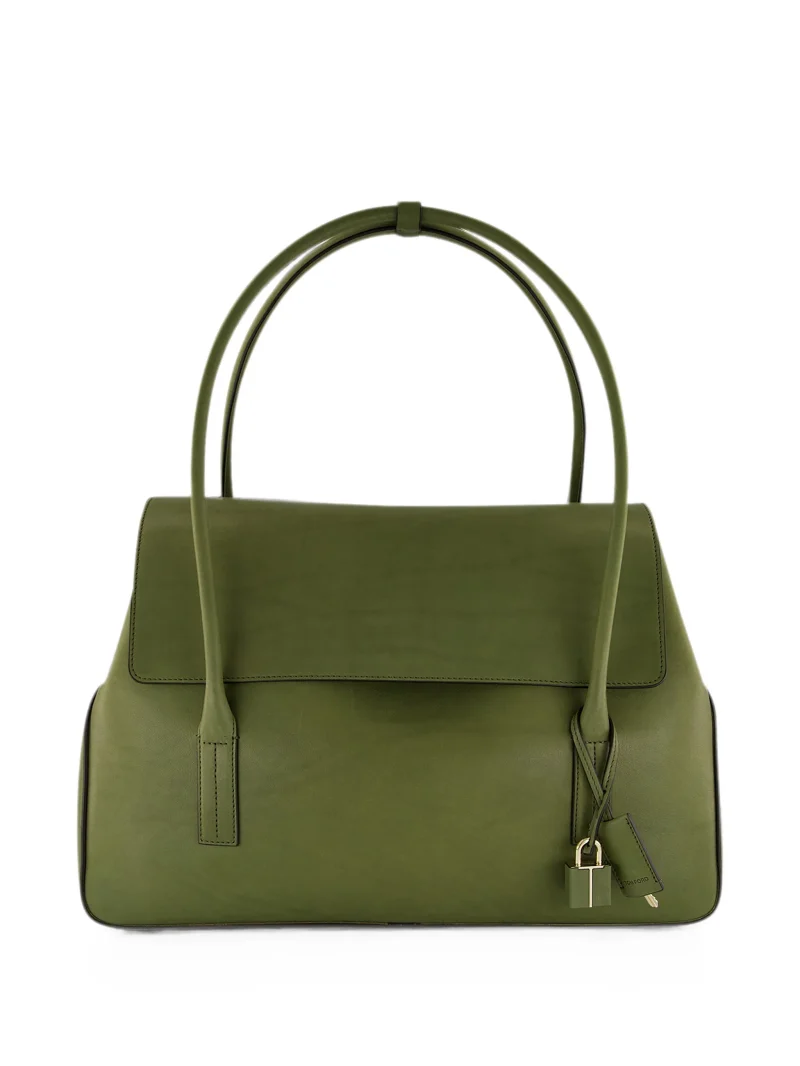 Geanta TOM FORD padlock-detail leather shoulder verde