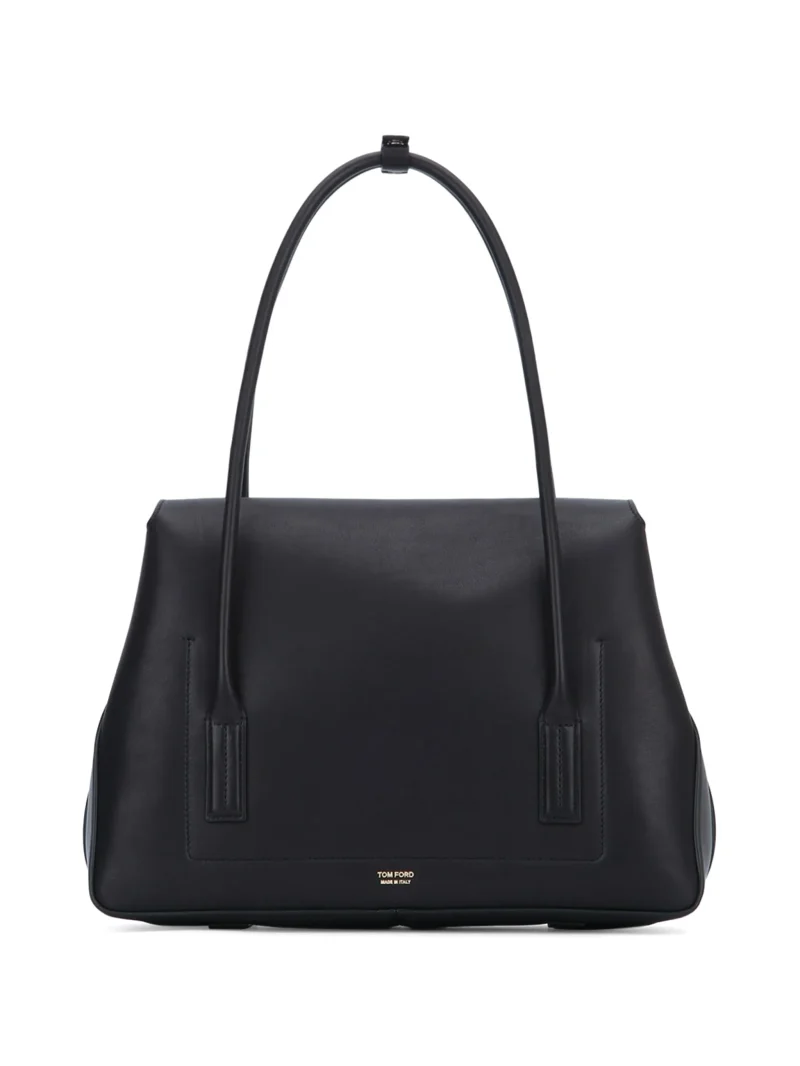 Alternative view of Geanta TOM FORD padlock-detail leather tote negru